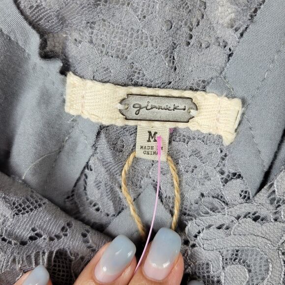 NWT Gimmicks Eyelash Lace Tank Top. Gray M#26 - Picture 12 of 16